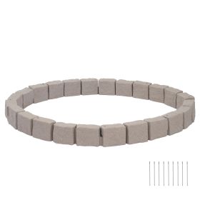Faux Stone Landscape Edging, 15.5 ft Kit, No Dig Garden Edging Border, Blocks for Lawn, Flower Beds, Yards