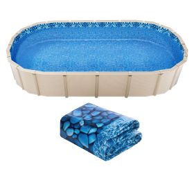 15 x 30 ft Oval Pool Liner, Overlap Style Above Ground Pool Liners, 48-to-54inch Wall Height, Durable Pool Liner, Standard Gauge Vinyl