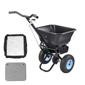 Lawn Spreader, 100LBS Capacity, Walk-Behind Push Spreader, 0-9.8ft Spreading Width, 13 in All Terrain Pneumatic Tires