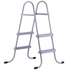 Above Ground Pool Ladder, 2-Step Steel A-Frame Swimming Pool Stairs for 33 in High Wall