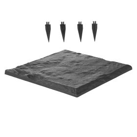Garden Stepping Stones, 8Pcs 15.5 x 15.5 in, Decorative Stepping Stones with Stakes, Weather-Resistant Plastic Pathway Pavers, Smooth Surface