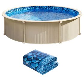 8-ft Round Above Ground Pool Liner, Overlap Pool Liners, Standard Gauge Vinyl, 48-to-54inch Wall Height