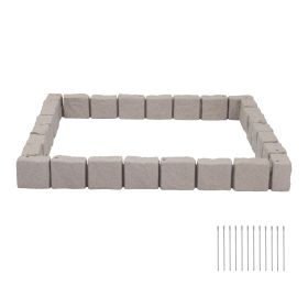 Faux Stone Landscape Edging, 15.5 ft Kit, No Dig Garden Edging Border, Blocks for Lawn, Flower Beds, Yard (Default: Default)